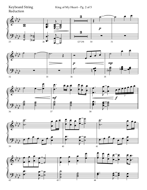 King Of My Heart (Choral Anthem SATB) String Reduction (Lifeway Choral / Arr. Bradley Knight)