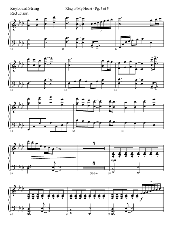 King Of My Heart (Choral Anthem SATB) String Reduction (Lifeway Choral / Arr. Bradley Knight)