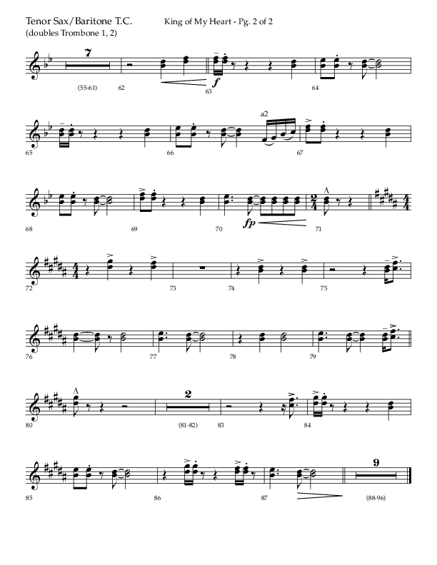 King Of My Heart (Choral Anthem SATB) Tenor Sax/Baritone T.C. (Lifeway Choral / Arr. Bradley Knight)