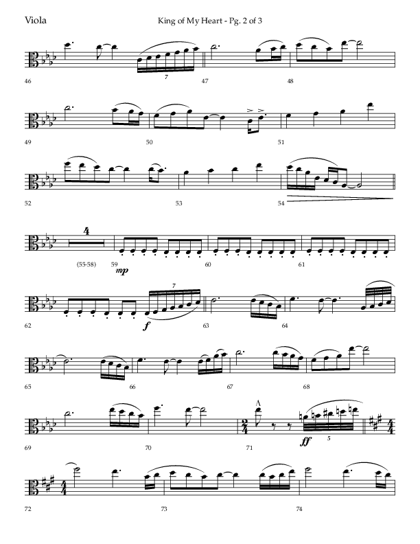 King Of My Heart (Choral Anthem SATB) Viola (Lifeway Choral / Arr. Bradley Knight)