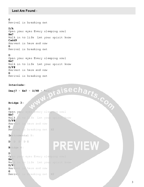 Lost Are Found Chord Chart (Grace City / Kenzie Walker / Bobby Walker)