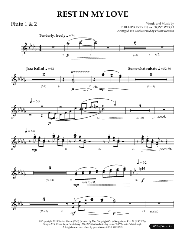 Rest In My Love (Choral Anthem SATB) Flute 1/2 (Arr. Phillip Keveren / Lifeway Choral)