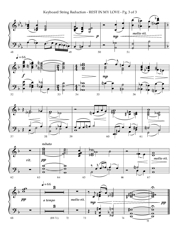 Rest In My Love (Choral Anthem SATB) String Reduction (Arr. Phillip Keveren / Lifeway Choral)