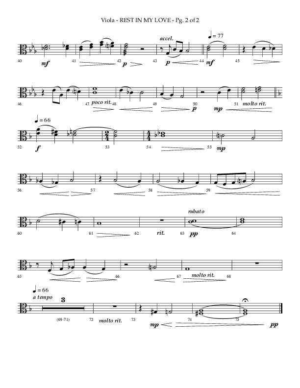 Rest In My Love (Choral Anthem SATB) Viola (Arr. Phillip Keveren / Lifeway Choral)