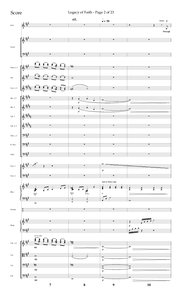 Legacy Of Faith (Choral Anthem SATB) Orchestration (Lifeway Choral / Arr. Bradley Knight)