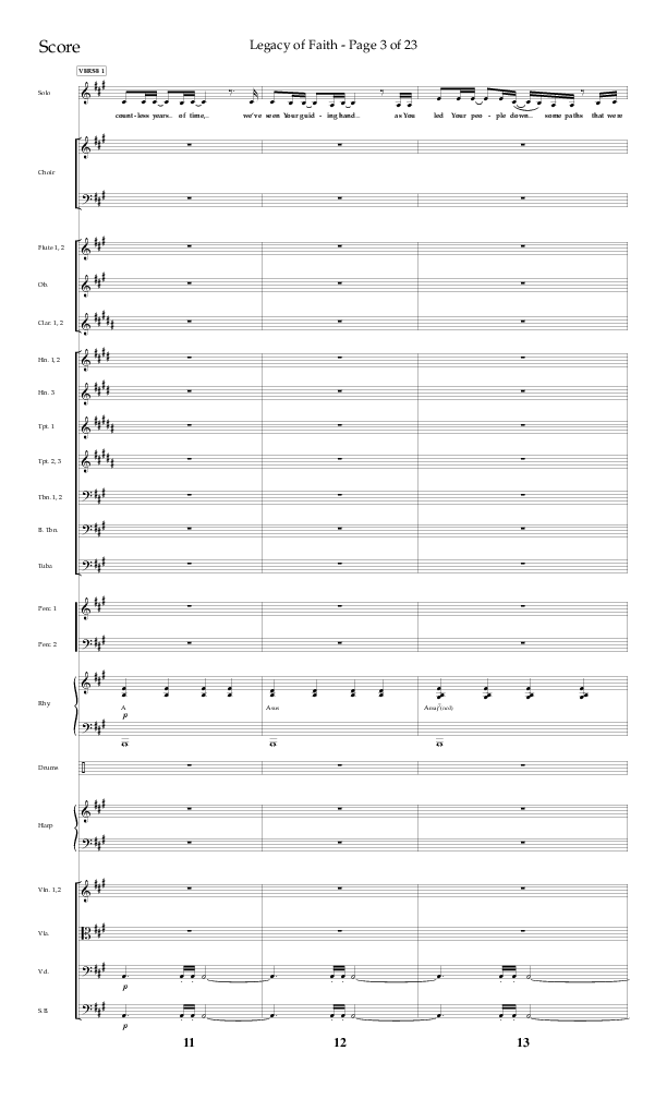 Legacy Of Faith (Choral Anthem SATB) Orchestration (Lifeway Choral / Arr. Bradley Knight)