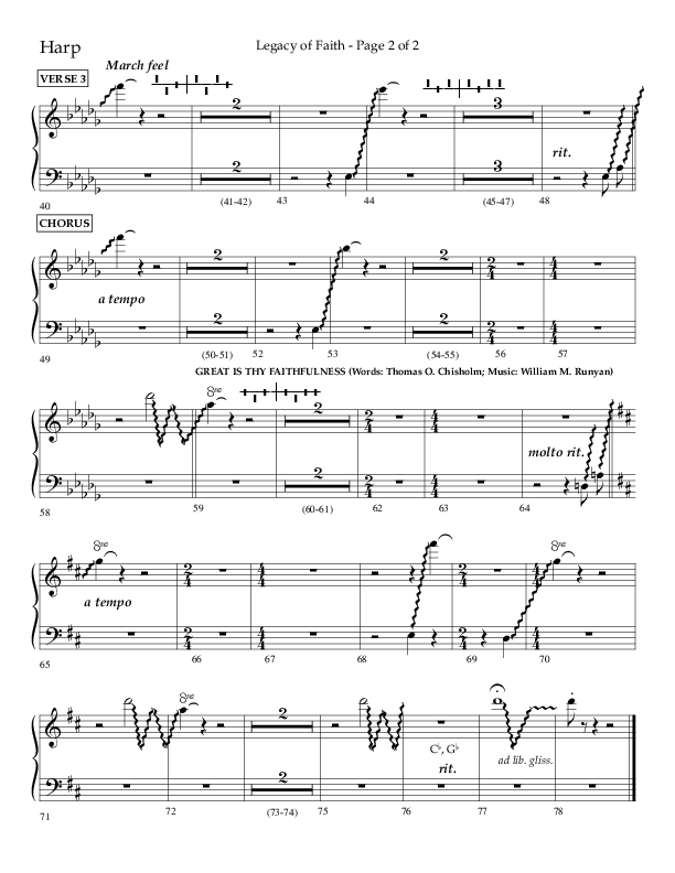 Legacy Of Faith (Choral Anthem SATB) Harp (Lifeway Choral / Arr. Bradley Knight)