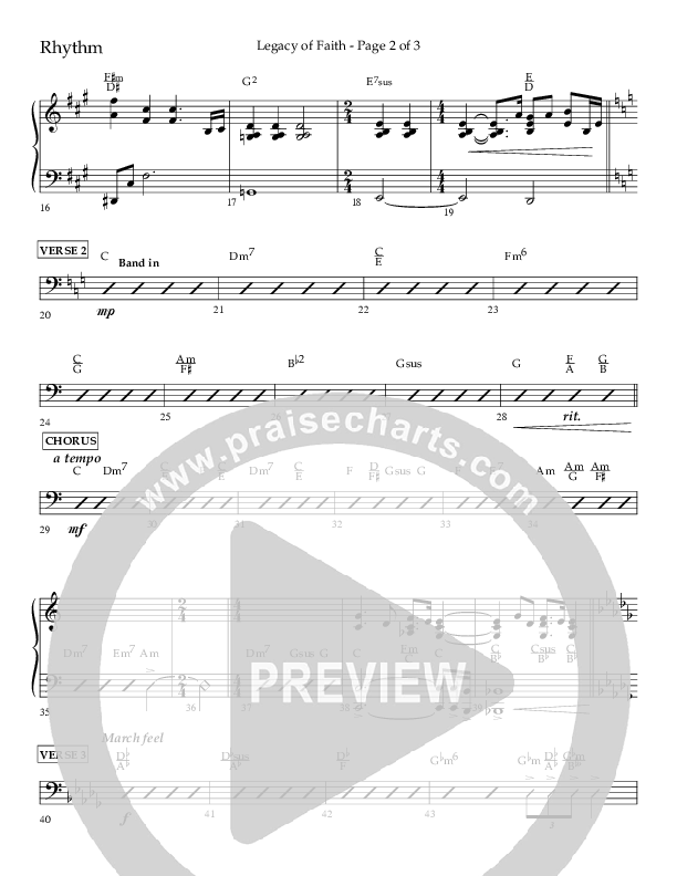 Legacy Of Faith (Choral Anthem SATB) Lead Melody & Rhythm (Lifeway Choral / Arr. Bradley Knight)