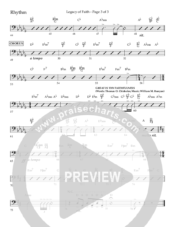 Legacy Of Faith (Choral Anthem SATB) Lead Melody & Rhythm (Lifeway Choral / Arr. Bradley Knight)