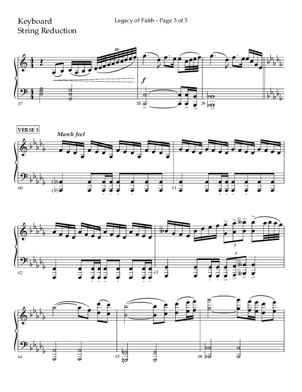 Legacy Of Faith (Choral Anthem SATB) String Reduction (Lifeway Choral / Arr. Bradley Knight)