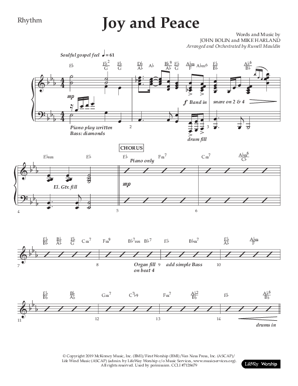 Joy And Peace (Choral Anthem SATB) Lead Melody & Rhythm (Lifeway Choral / Arr. Russell Mauldin)
