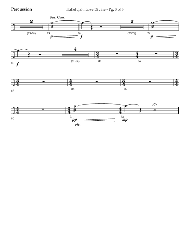 Hallelujah Love Divine (Choral Anthem SATB) Percussion (Lifeway Choral / Arr. John Bolin / Arr. Don Koch / Orch. Phillip Keveren)