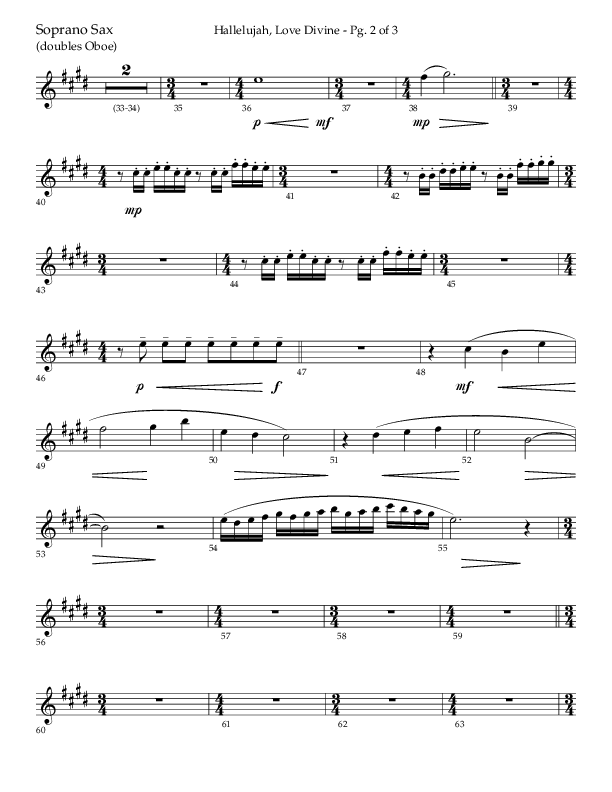 Hallelujah Love Divine (Choral Anthem SATB) Soprano Sax (Lifeway Choral / Arr. John Bolin / Arr. Don Koch / Orch. Phillip Keveren)