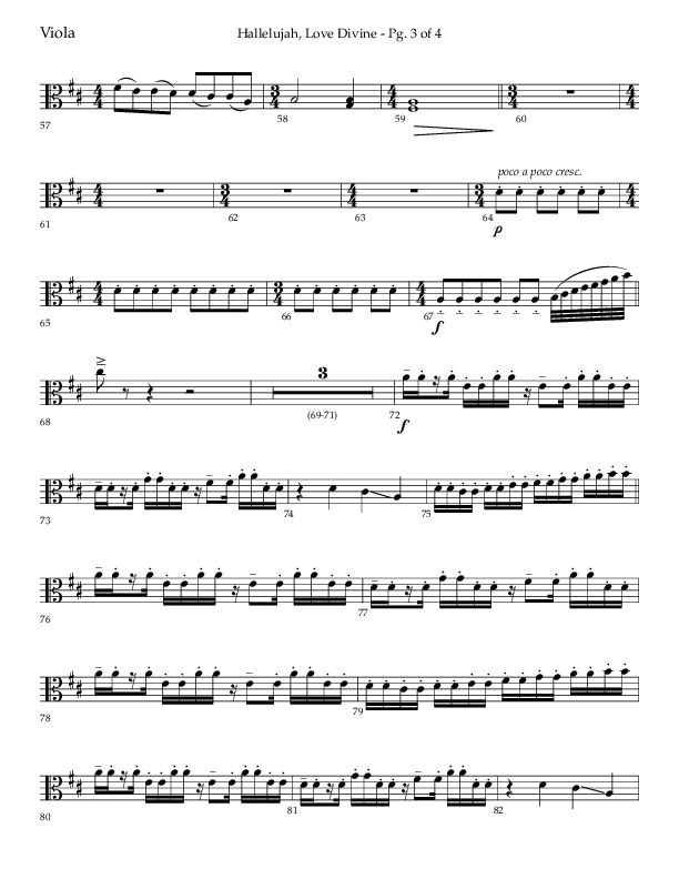 Hallelujah Love Divine (Choral Anthem SATB) Viola (Lifeway Choral / Arr. John Bolin / Arr. Don Koch / Orch. Phillip Keveren)