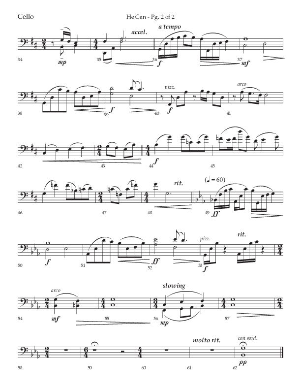 He Can (Choral Anthem SATB) Cello (Arr. Cody McVey)