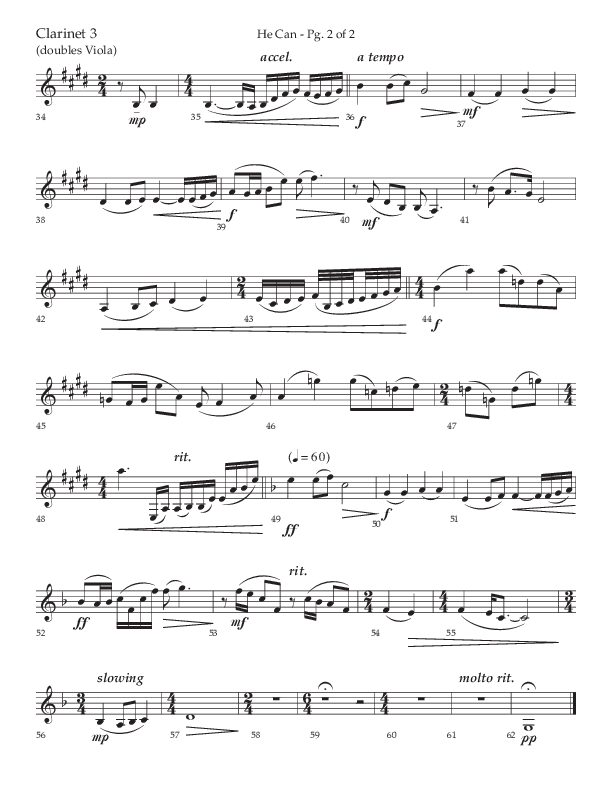 He Can (Choral Anthem SATB) Clarinet 3 (Arr. Cody McVey)