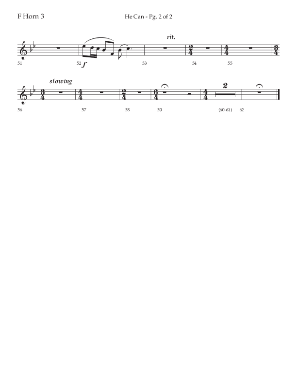 He Can (Choral Anthem SATB) French Horn 3 (Arr. Cody McVey)