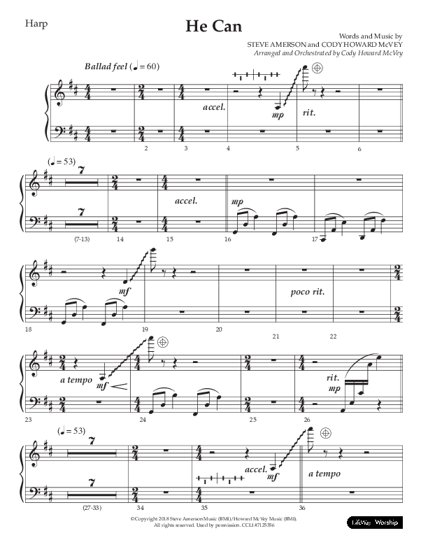 He Can (Choral Anthem SATB) Harp (Arr. Cody McVey)