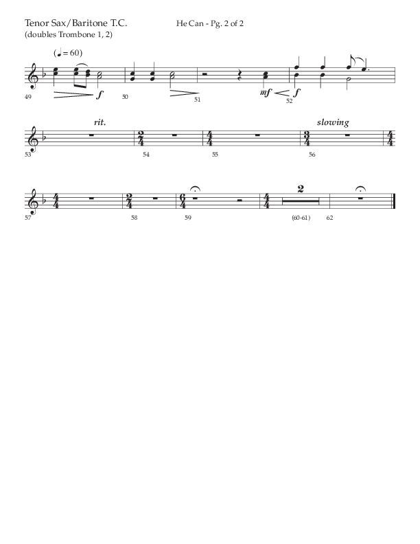 He Can (Choral Anthem SATB) Tenor Sax/Baritone T.C. (Arr. Cody McVey)