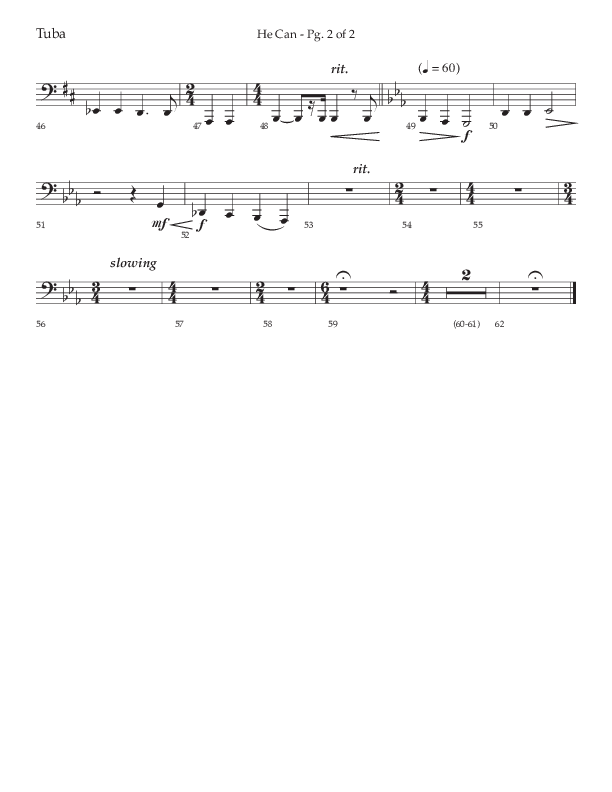 He Can (Choral Anthem SATB) Tuba (Arr. Cody McVey)
