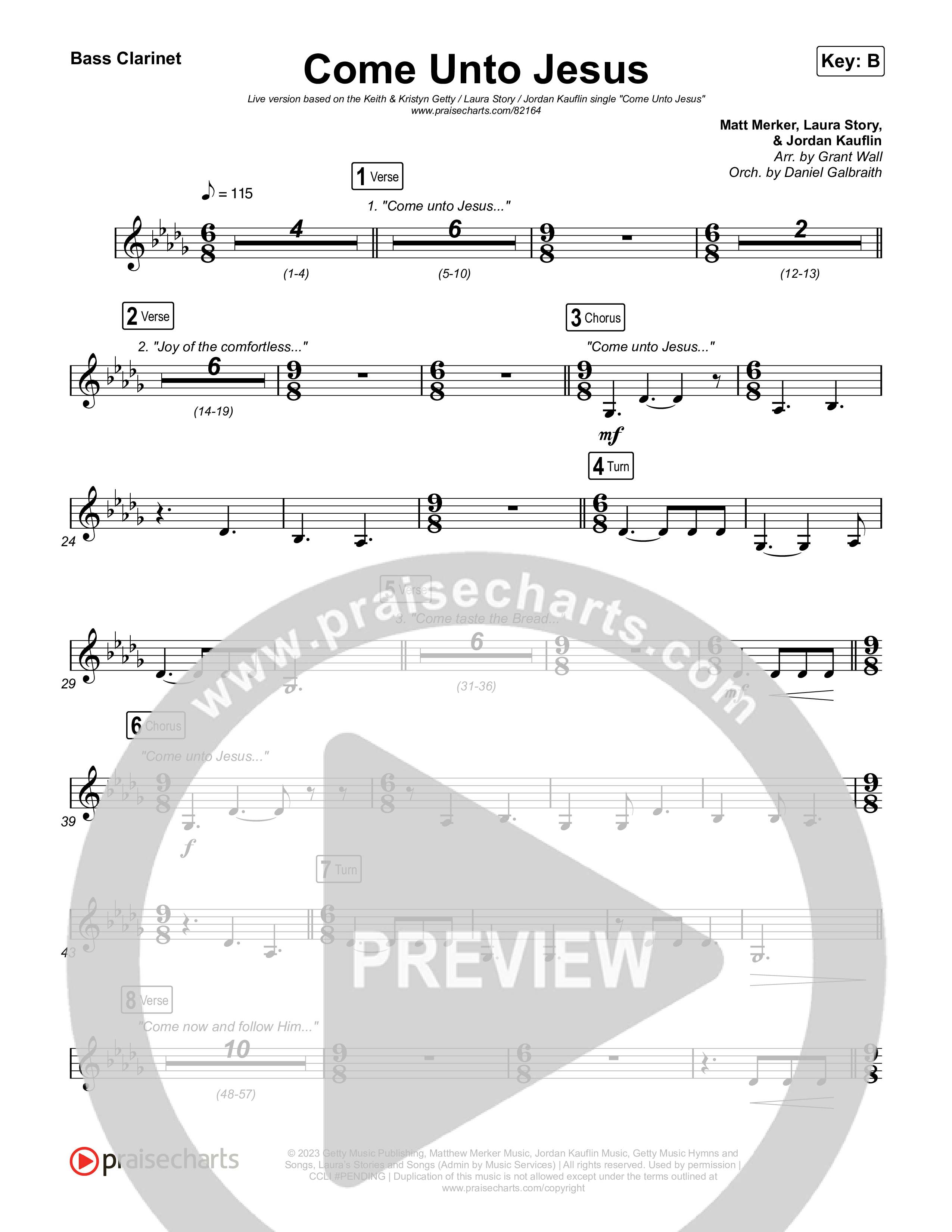 Come Unto Jesus (Live) Bass Clarinet (Keith & Kristyn Getty / Laura Story / Jordan Kauflin)
