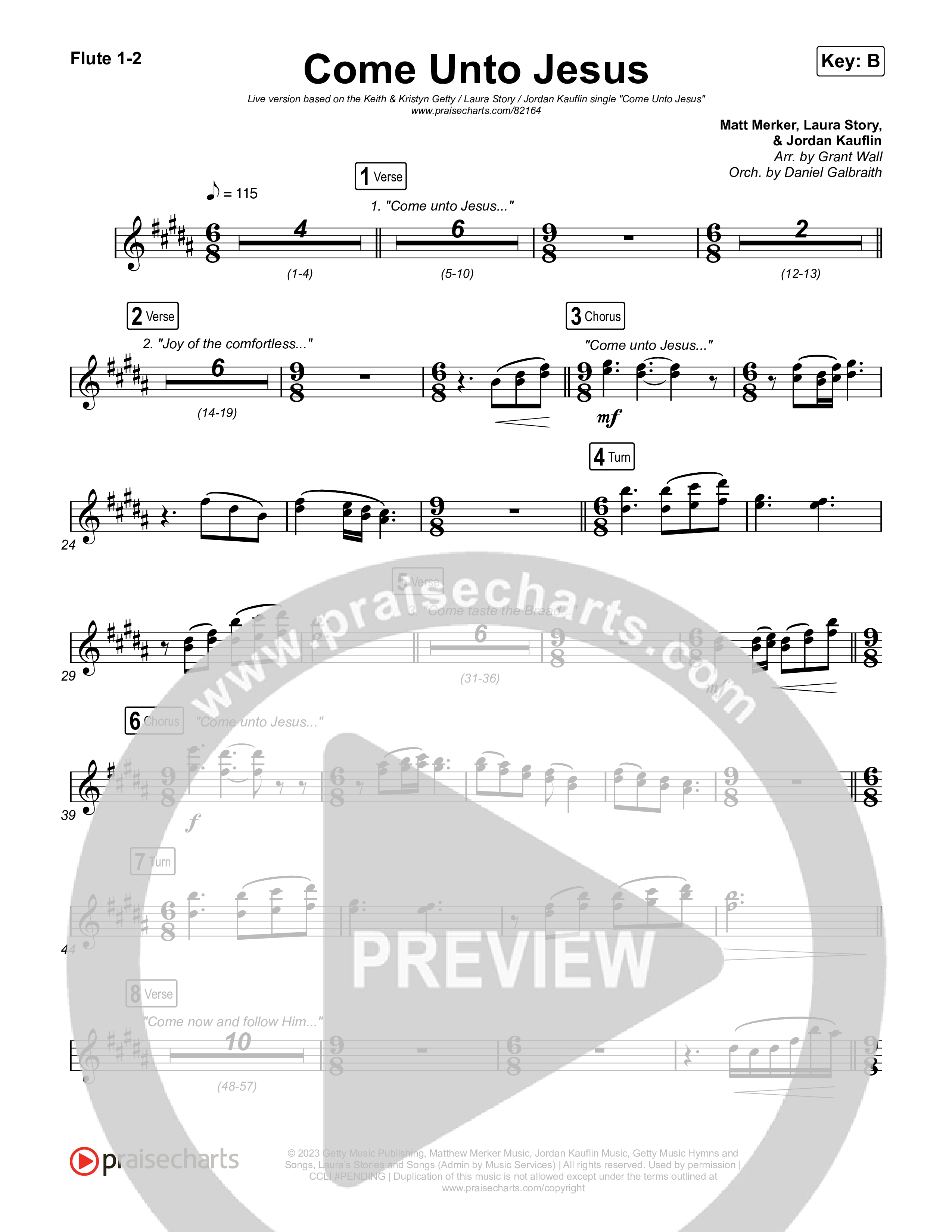 Come Unto Jesus (Live) Flute 1,2 (Keith & Kristyn Getty / Laura Story / Jordan Kauflin)