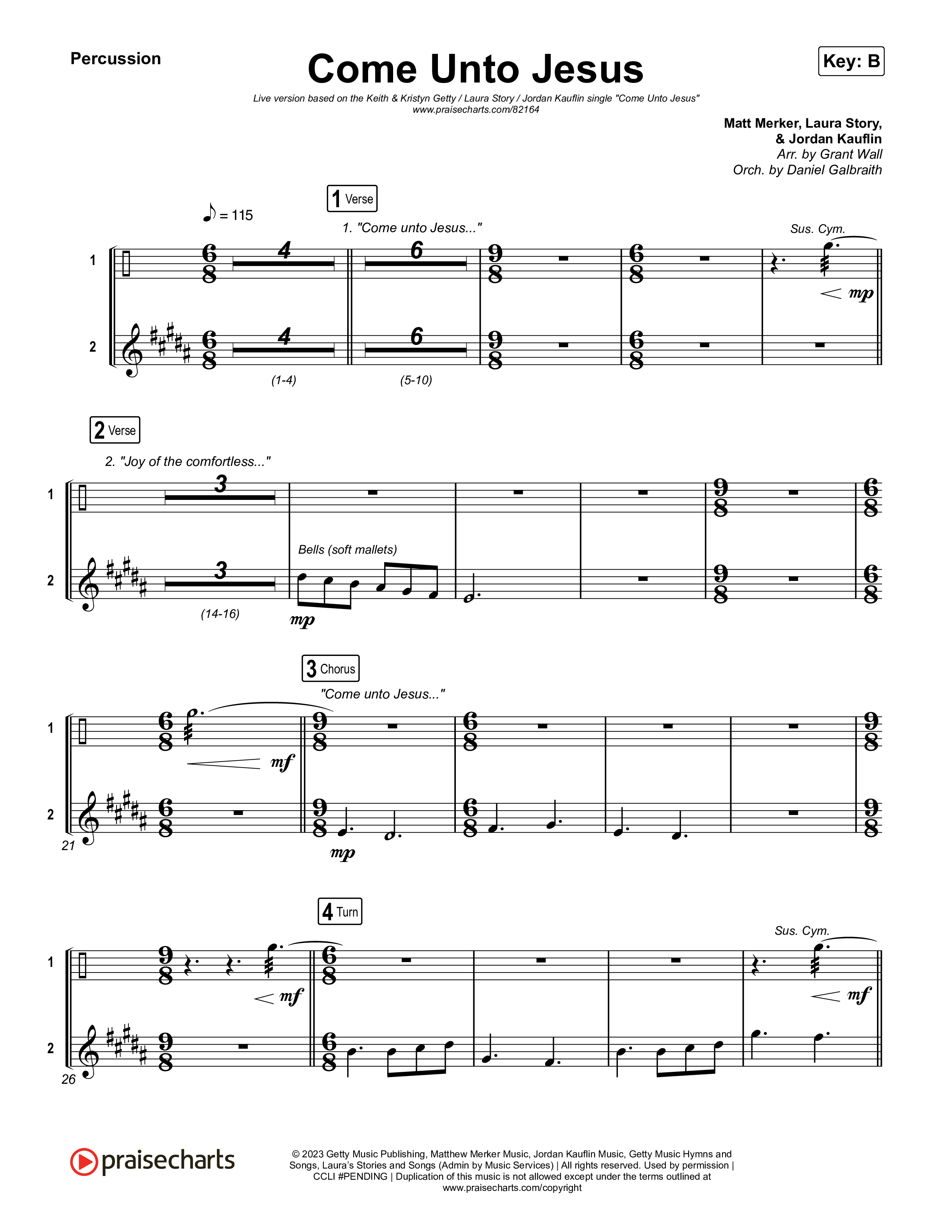 Come Unto Jesus (Live) Percussion (Keith & Kristyn Getty / Laura Story / Jordan Kauflin)