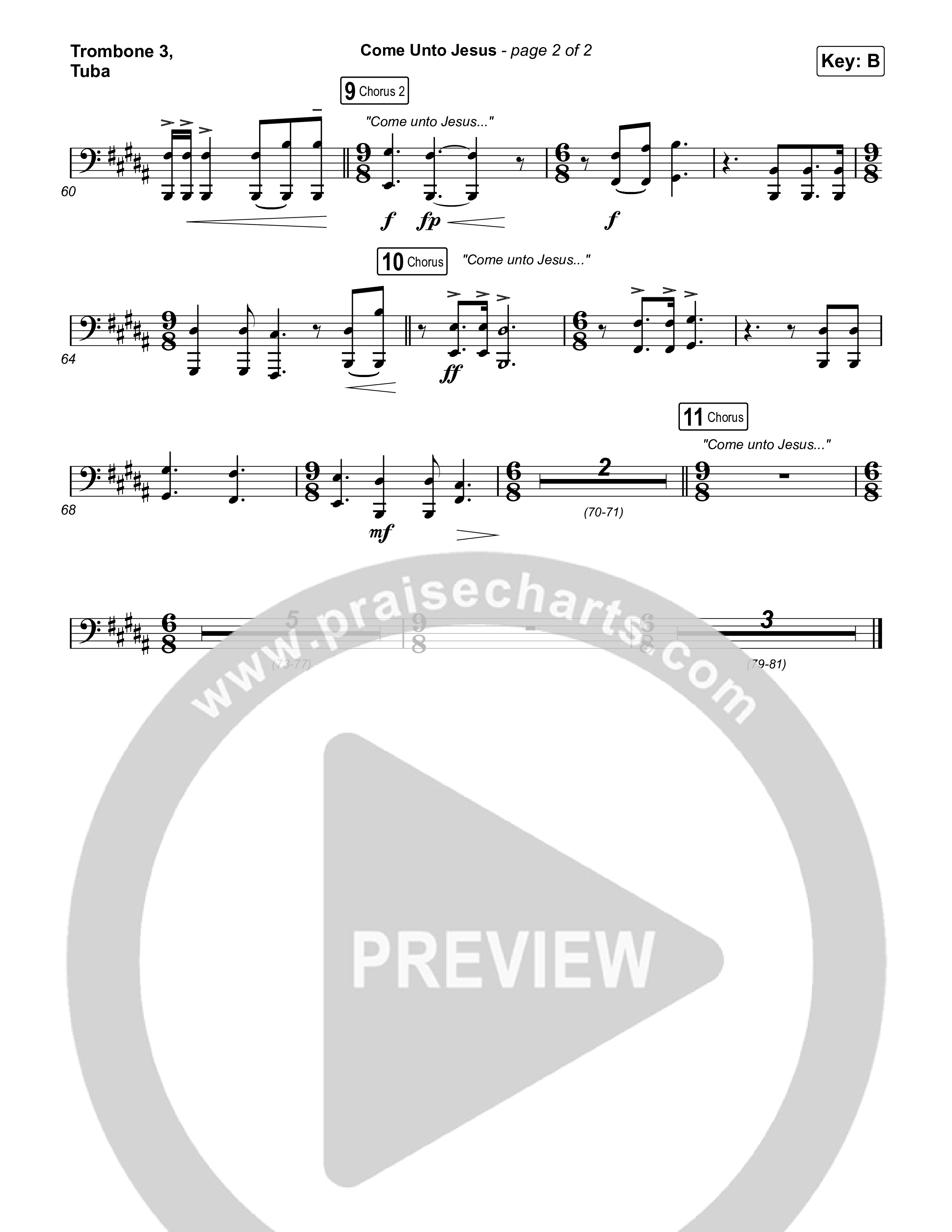 Come Unto Jesus (Live) Trombone 3/Tuba (Keith & Kristyn Getty / Laura Story / Jordan Kauflin)