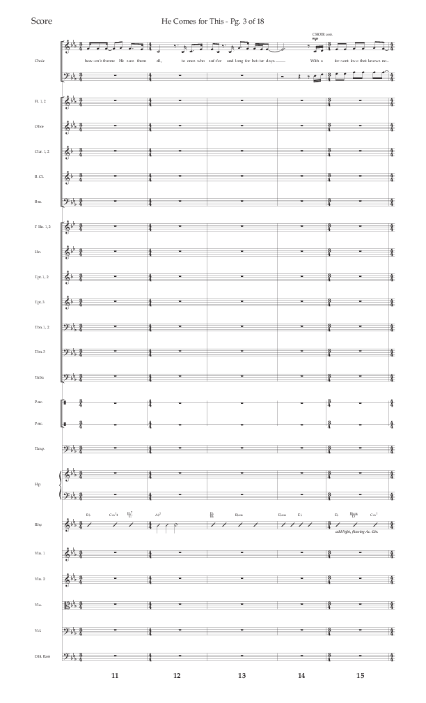 He Comes For This (Choral Anthem SATB) Orchestration (Lifeway Choral / Arr. Cody McVey)