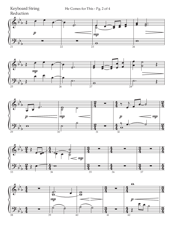 He Comes For This (Choral Anthem SATB) String Reduction (Lifeway Choral / Arr. Cody McVey)