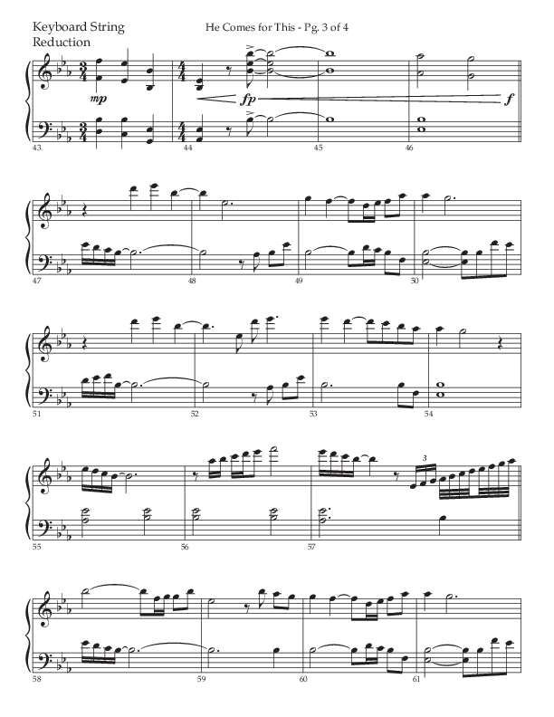 He Comes For This (Choral Anthem SATB) String Reduction (Lifeway Choral / Arr. Cody McVey)