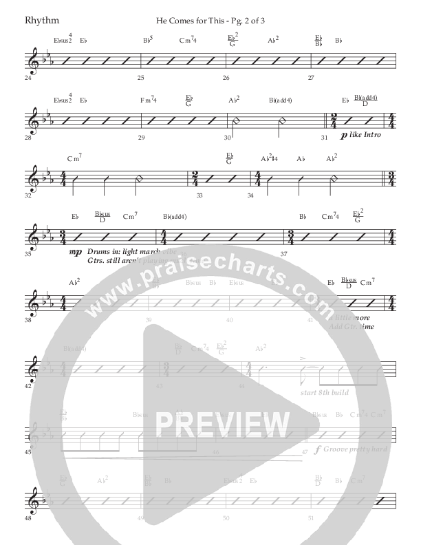 He Comes For This (Choral Anthem SATB) Lead Melody & Rhythm (Lifeway Choral / Arr. Cody McVey)