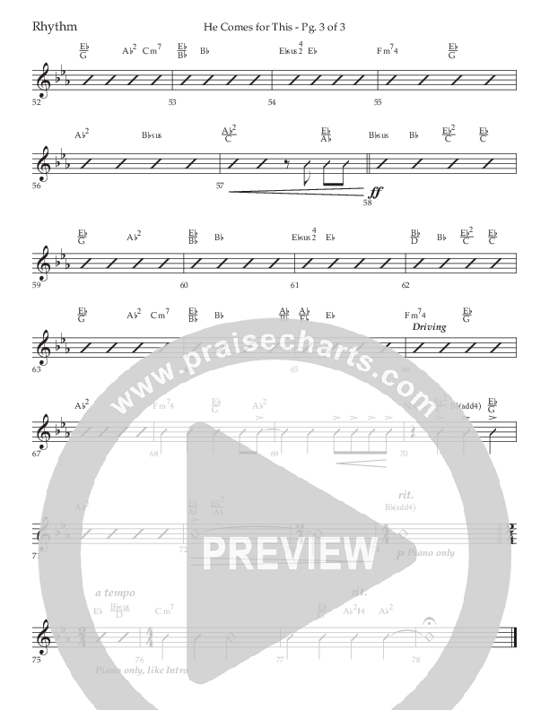 He Comes For This (Choral Anthem SATB) Lead Melody & Rhythm (Lifeway Choral / Arr. Cody McVey)
