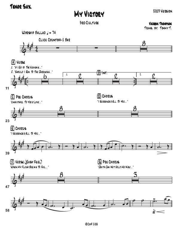 My Victory Tenor Sax 1 (Third Culture Worship)