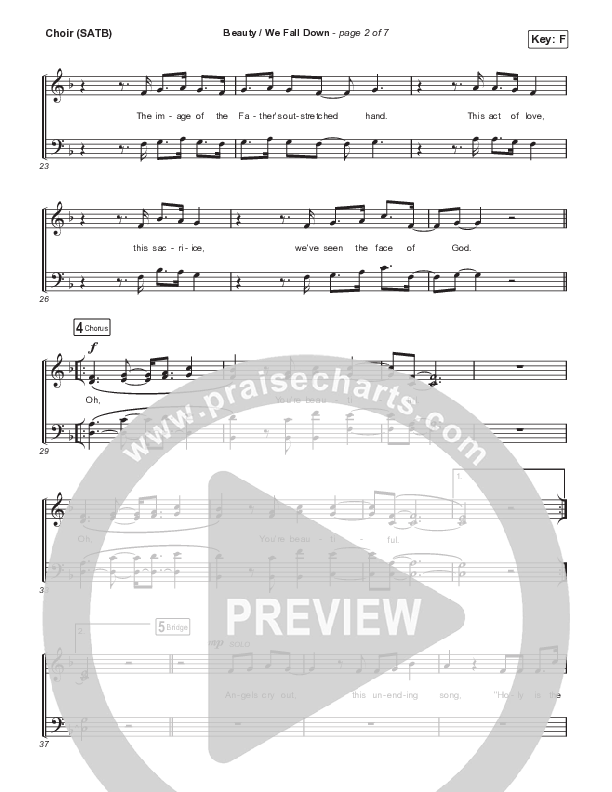 Beauty / We Fall Down Choir Sheet (SATB) (David Funk)