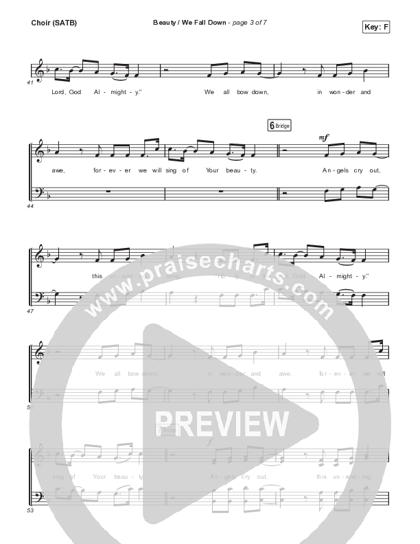 Beauty / We Fall Down Choir Sheet (SATB) (David Funk)