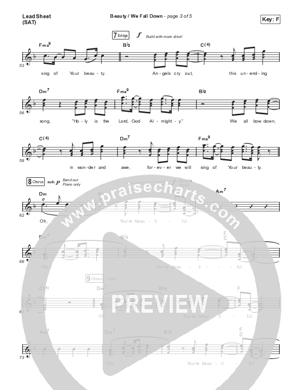 Beauty / We Fall Down Lead Sheet (SAT) (David Funk)