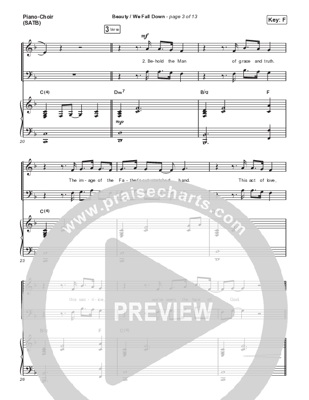 Beauty / We Fall Down Piano/Vocal (SATB) (David Funk)