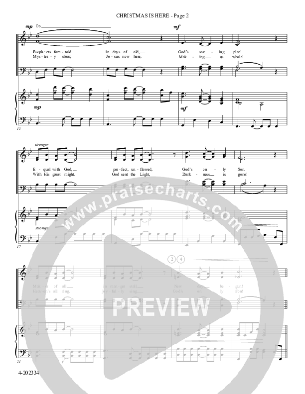 Christmas Is Here (Choral Anthem SATB) Piano/Choir (SATB) (Foster Music Group)