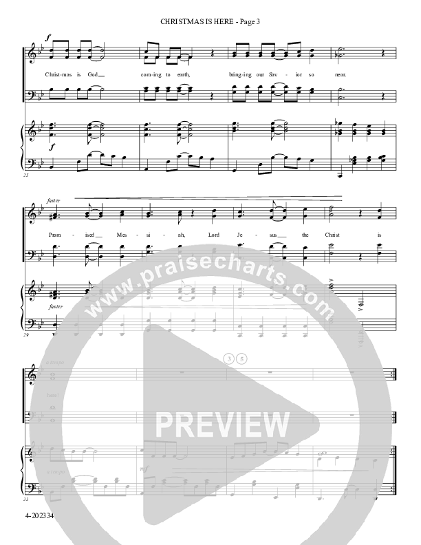 Christmas Is Here (Choral Anthem SATB) Piano/Choir (SATB) (Foster Music Group)