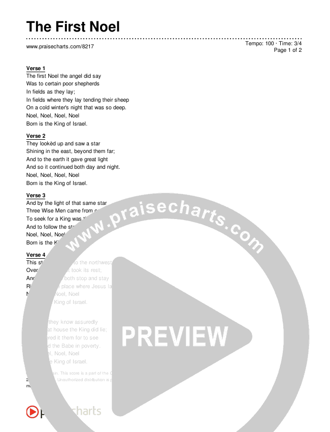 The First Noel Lyrics (Traditional Hymn)