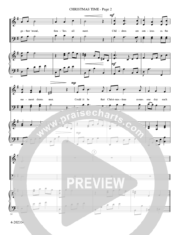 Christmas Time (Choral Anthem SATB) Piano/Choir (SATB) (Foster Music Group)