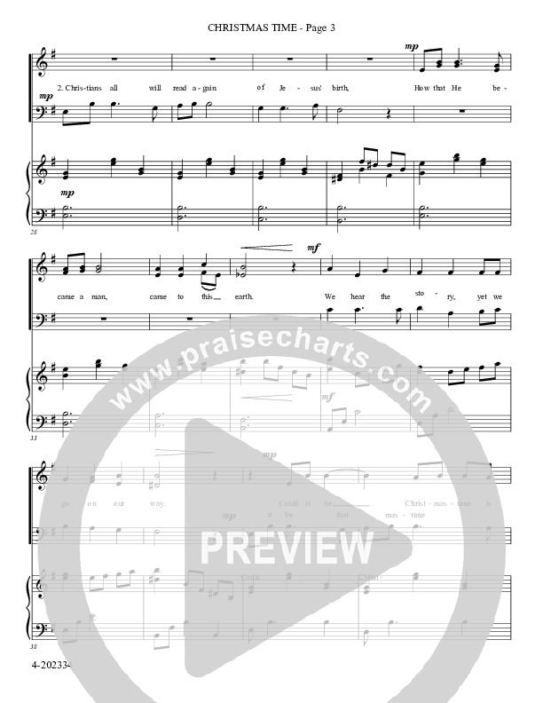 Christmas Time (Choral Anthem SATB) Piano/Choir (SATB) (Foster Music Group)