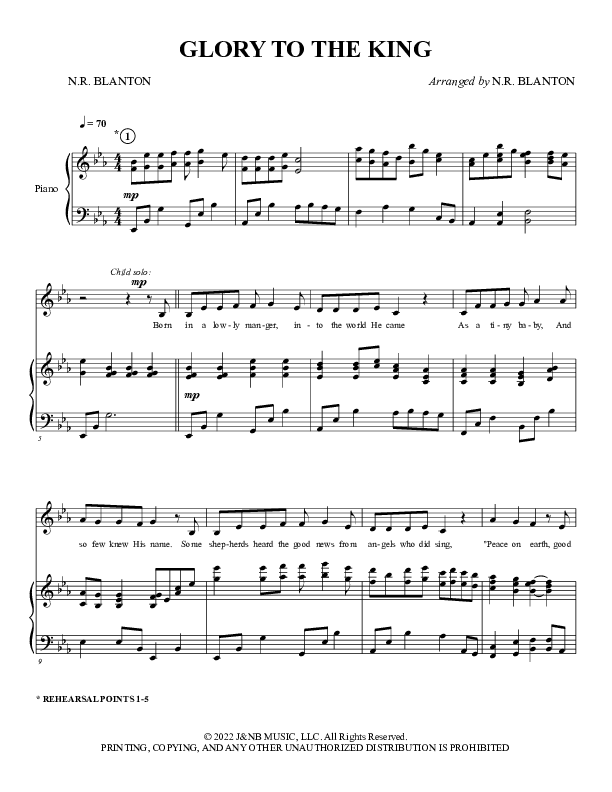 Glory To The King (Choral Anthem SATB) Piano/Choir (SAB) (Foster Music Group)