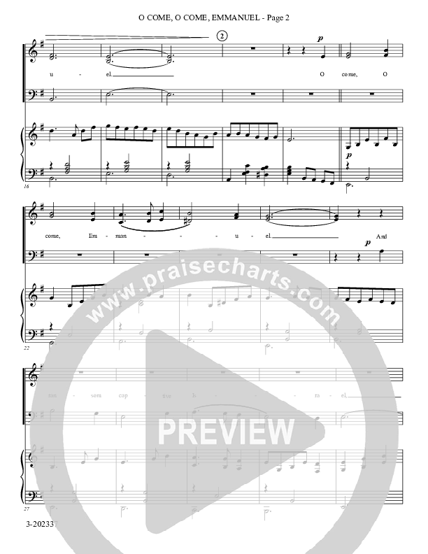 O Come O Come Emmanuel (Choral Anthem SATB) Piano/Choir (SAB) (Foster Music Group)