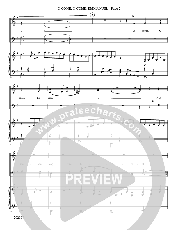 O Come O Come Emmanuel (Choral Anthem SATB) Piano/Choir (SATB) (Foster Music Group)