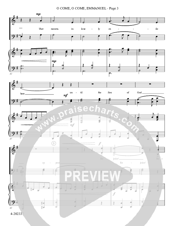 O Come O Come Emmanuel (Choral Anthem SATB) Piano/Choir (SATB) (Foster Music Group)