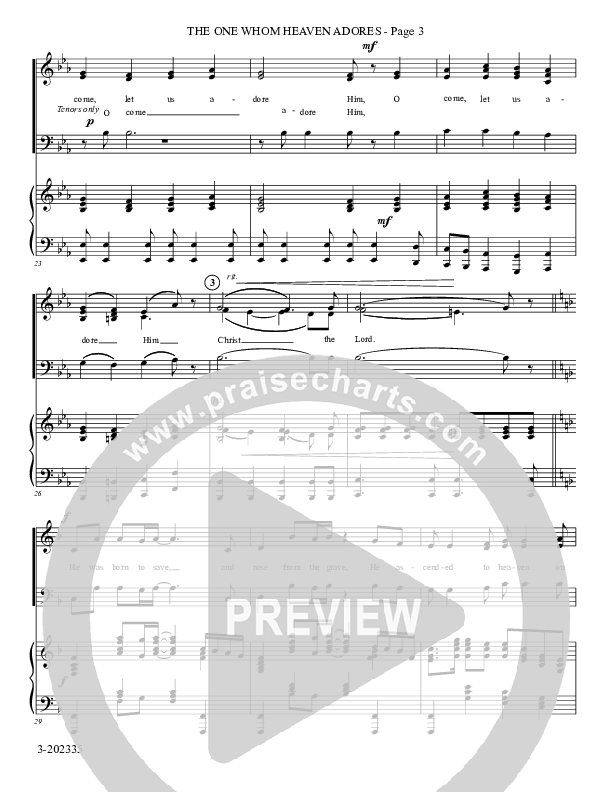 The One Whom Heaven Adores (Choral Anthem SATB) Piano/Choir (SAB) (Foster Music Group)