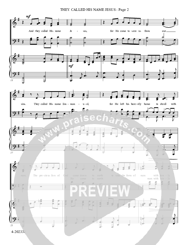 They Called His Name Jesus (Choral Anthem SATB) Piano/Choir (SATB) (Foster Music Group)