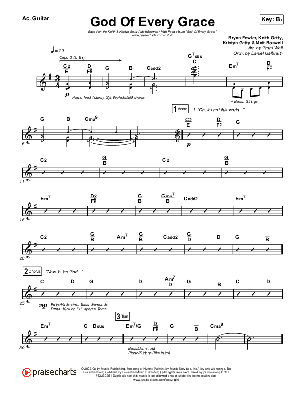 God Of Every Grace Acoustic Guitar (Keith & Kristyn Getty / Matt Boswell / Matt Papa)
